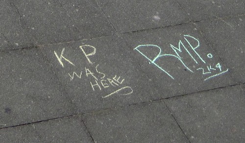 Chalk Based Discussion Forum on Brighton Beach - Detail