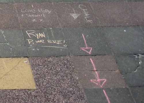 Chalk Based Discussion Forum on Brighton Beach - Detail
