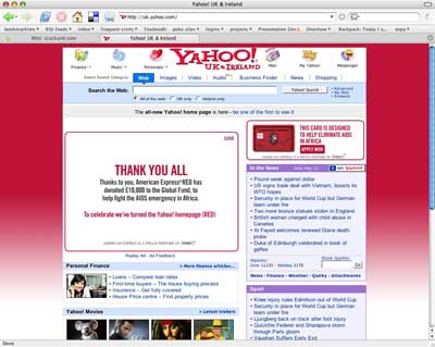 We did it - turned the Yahoo! home page red