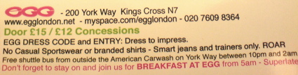 Egg Dress Code