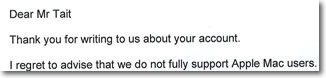 we don’t support macs